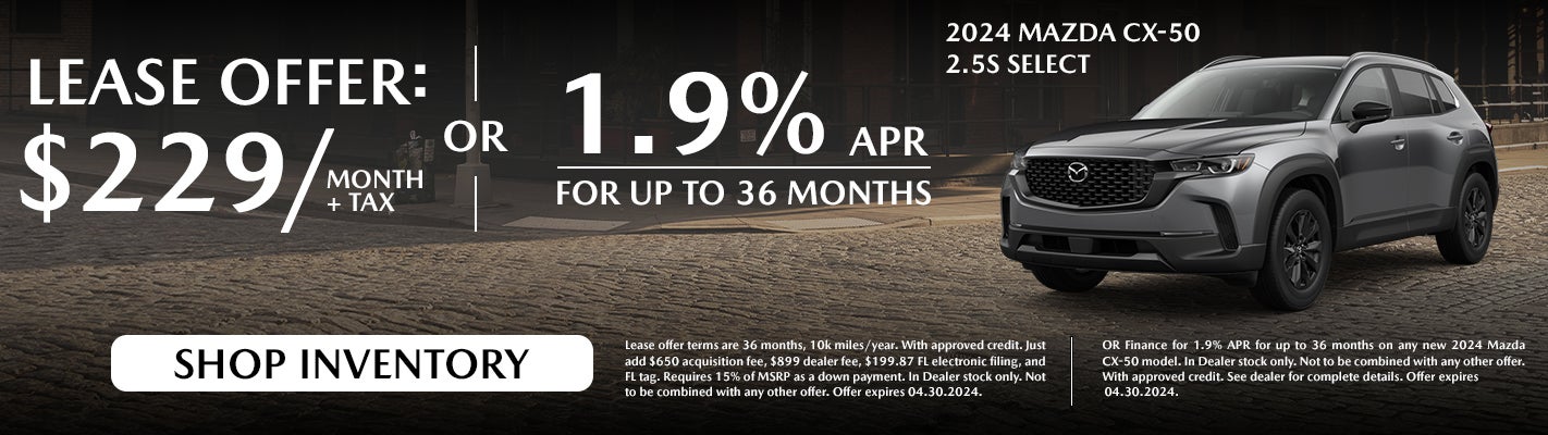 Lease: $229/mo. + tax or 1.9 APR for up to 36 months