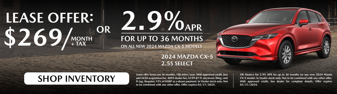 Lease for $269/MO. + Tax or Finance for 2.9% APR/36 Months