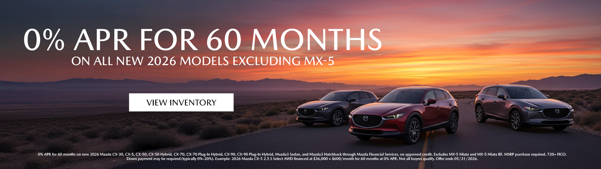 0% APR | 60 Months on Most 2026 Mazda Models
