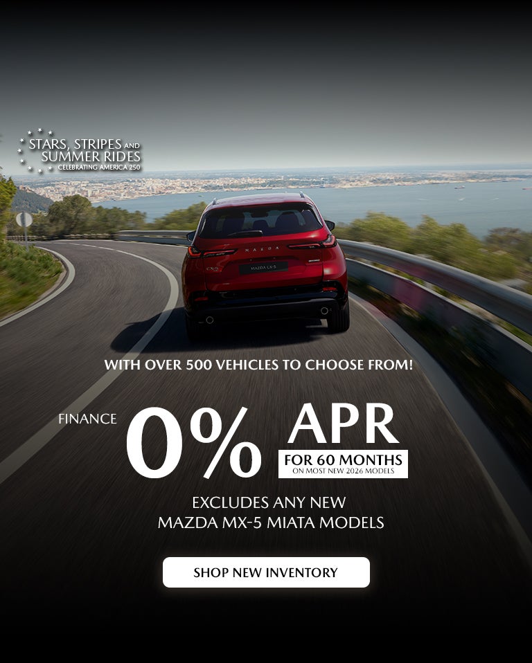 0% APR For 60 Months on Most New Mazdas