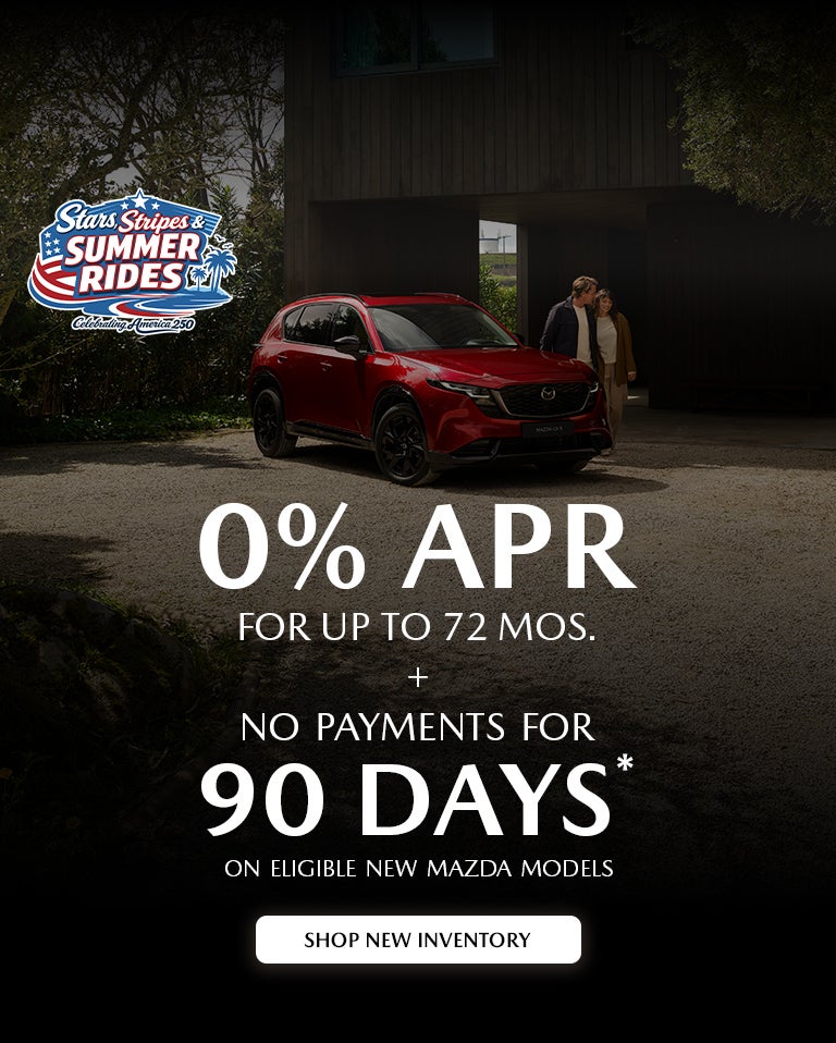0% APR For 60 Months on Most New Mazdas