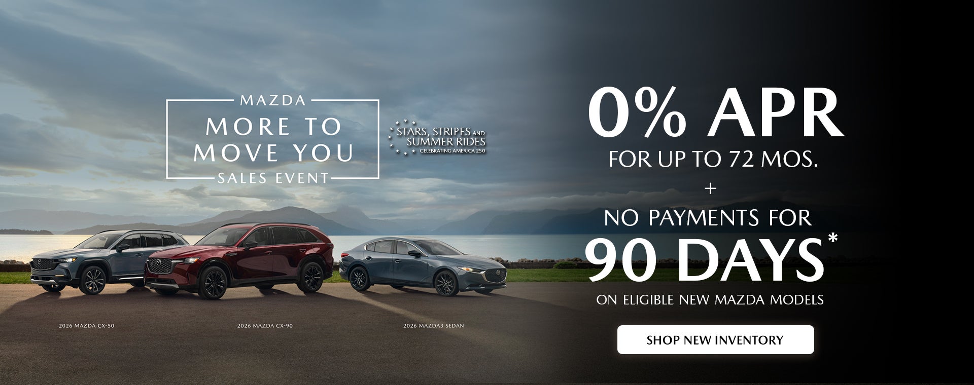 0% APR For 60 Months on Most New Mazdas