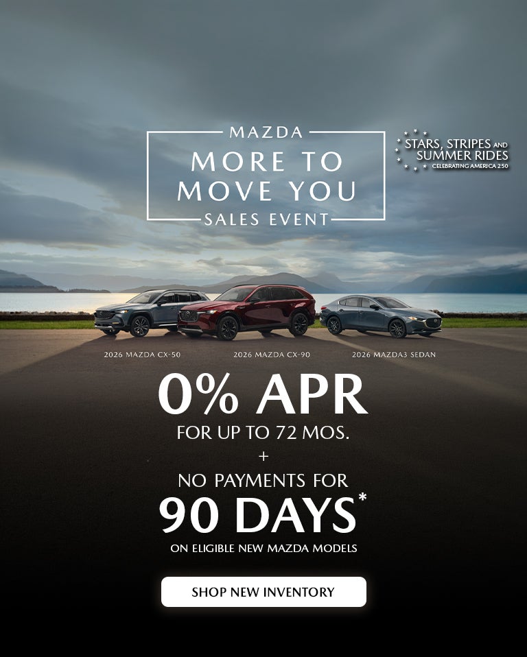 0% APR For 60 Months on Most New Mazdas