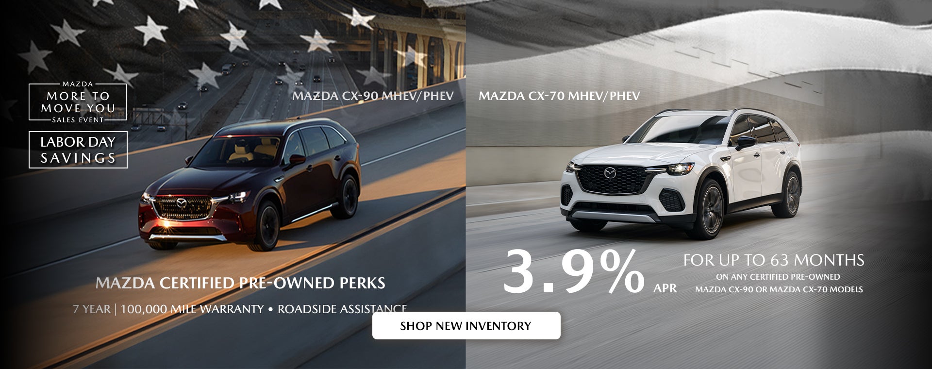 Mazda CPO - 2.9% APR on any Mazda CX-90 or Mazda CX-70.