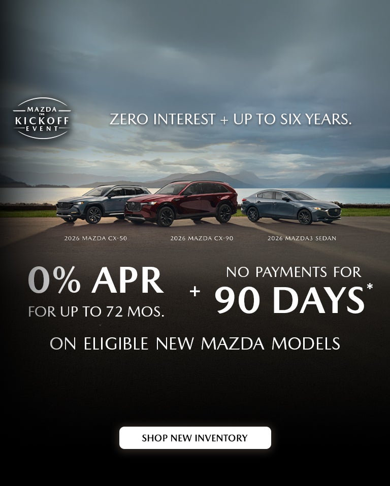 0% APR For 60 Months on Most New Mazdas