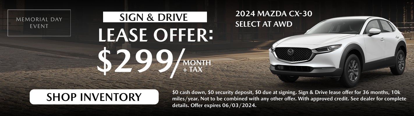 Sign & Drive: Lease for $299/month + tax